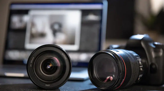 Digital camera lenses displayed during evaluation at PayMore Cumberland