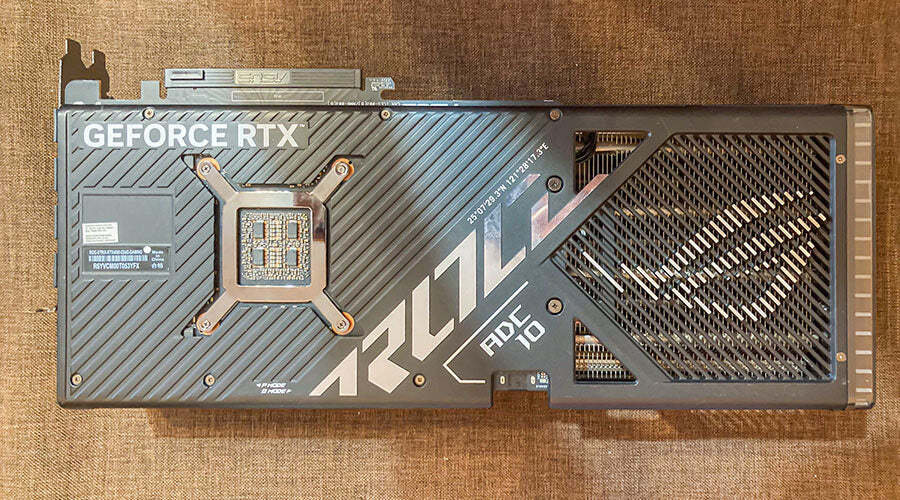 High-performance graphics card displayed during evaluation at PayMore Cumberland