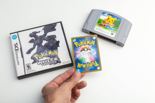 Video games and cartridges displayed during evaluation at PayMore Cumberland