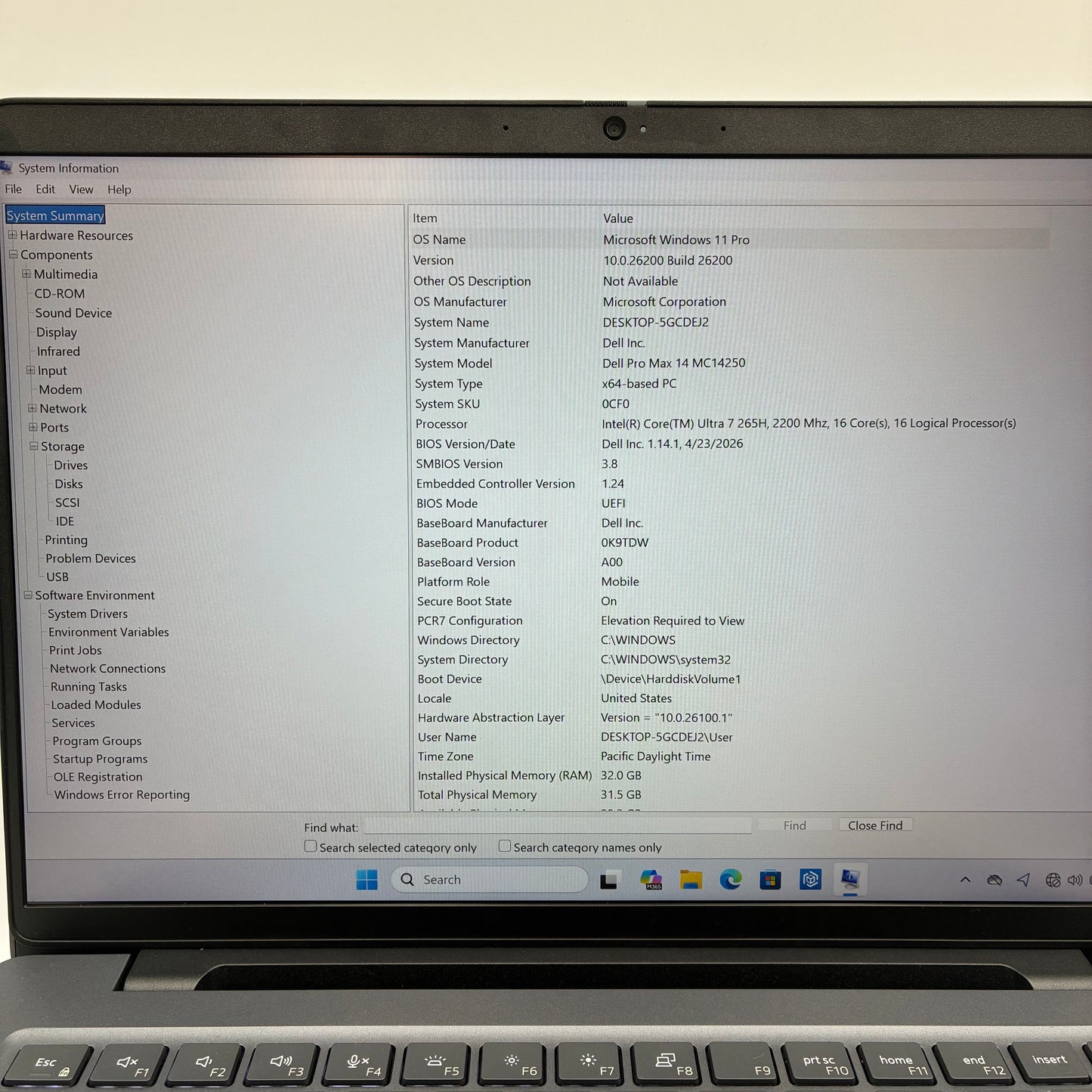Dell Pro Max 14 MC14250 14" Core Ultra 7 265H 32GB RAM 512GB SSD 512GB SSD